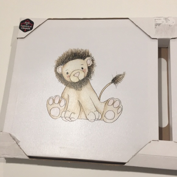 WALL ART CANVAS’ Elephant and Lion Print 12X12 - Picture 3 of 12